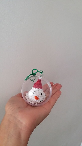 Bola de Natal Boneco Amigurumi