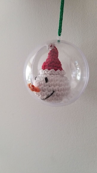 Bola de Natal Boneco Amigurumi