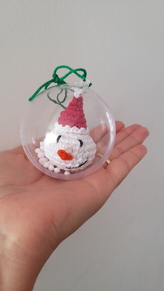 Bola de Natal Boneco Amigurumi