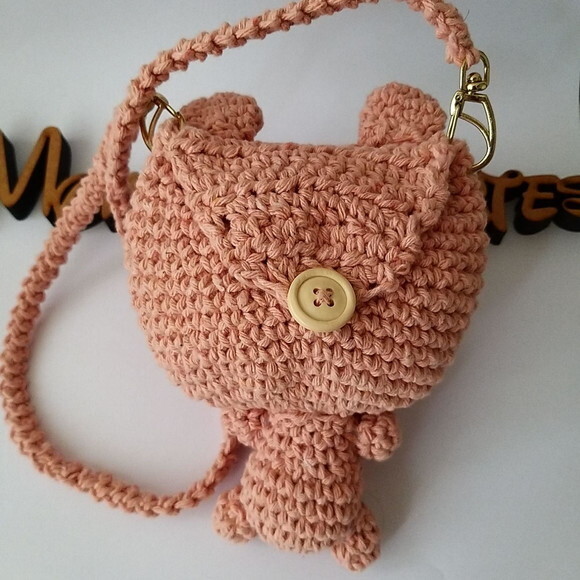 Bolsa de Crochê Infantil Ursinho