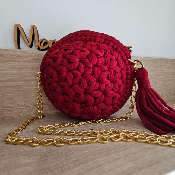 Bolsa de Crochê Redonda