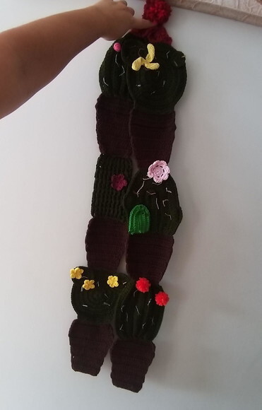 Cachecol Cactos de Crochê