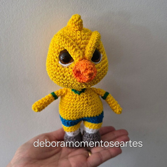 Canarinho Mascote Brasil Amigurumi