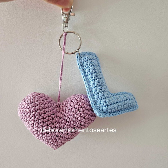 Chaveiro Bag de Crochê Pingente para Bolsas