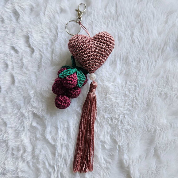 Chaveiro Bag de Crochê Pingente para Bolsas