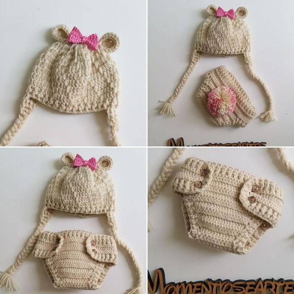 Conjunto Newborn Ursinha Crochê