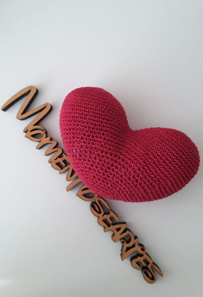Coração amigurumi grande