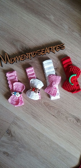 Faixa tiara de croche para bebês laços