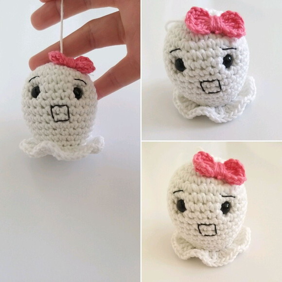 Fantasminha Amigurumi Brilha no Escuro