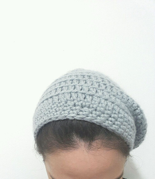 Gorro caído de crochê unissex