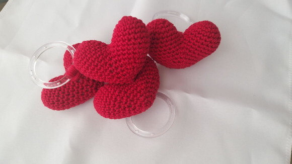 Kit 6 Porta Guardanapos Coração Amigurumi