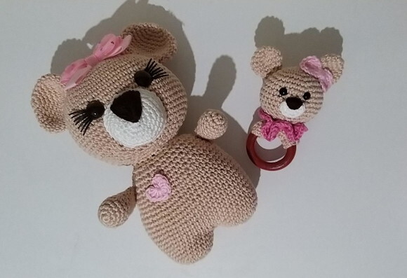 Kit Ursinhos Amigurumi para Bebês
