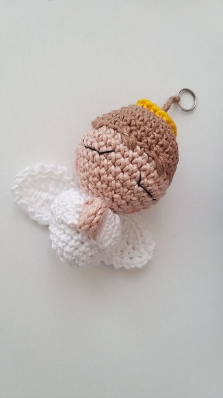 Lembrancinha Anjinho Amigurumi no Saquinho de Organza