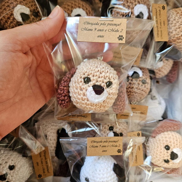 Lembrancinha Cachorrinho Amigurumi Chaveiro