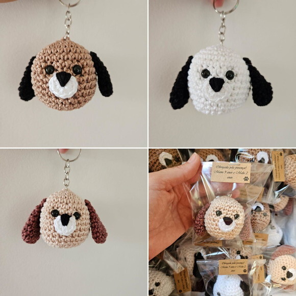Lembrancinha Cachorrinho Amigurumi Chaveiro