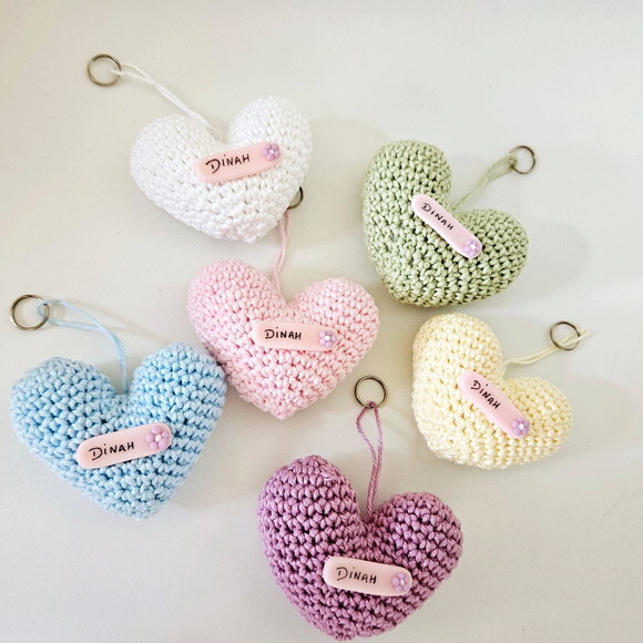 Lembrancinha Coração Amigurumi Personalizado Chaveirinho