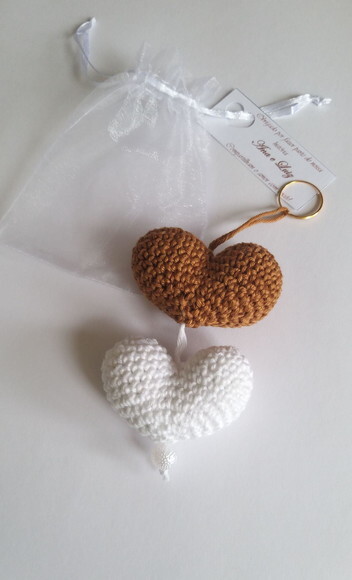 Lembrancinha de Casamento Duplo Coração Amigurumi