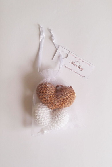 Lembrancinha de Casamento Duplo Coração Amigurumi