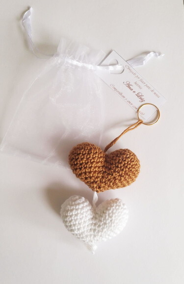 Lembrancinha de Casamento Duplo Coração Amigurumi