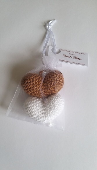 Lembrancinha de Casamento Duplo Coração Amigurumi
