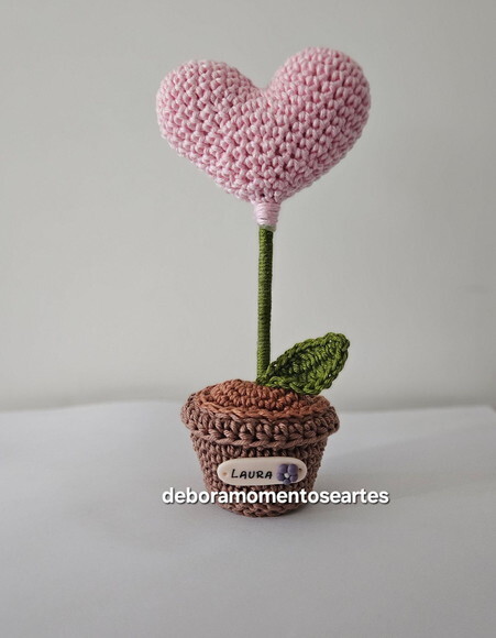 Lembrancinha Vasinho de Amor de Crochê