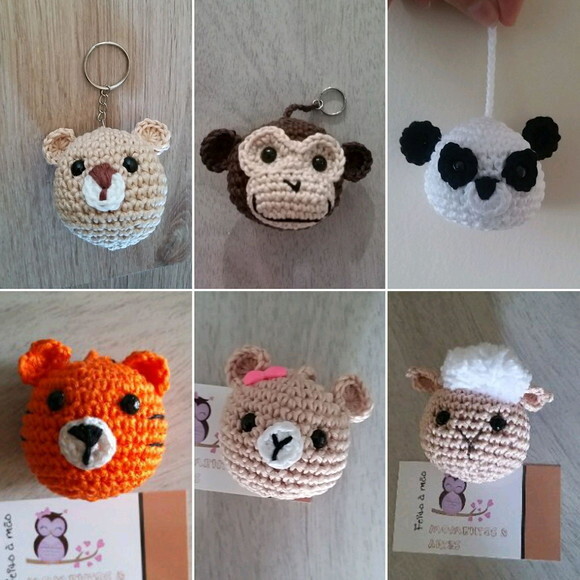 Lembrancinhas Animais Amigurumi Chaveiro
