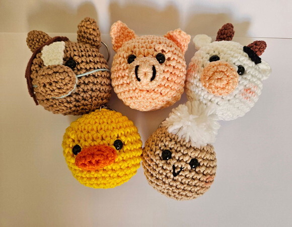 Lembrancinhas Animais Fazendinha Amigurumi Chaveiro
