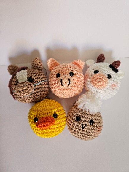 Lembrancinhas Animais Fazendinha Amigurumi Chaveiro