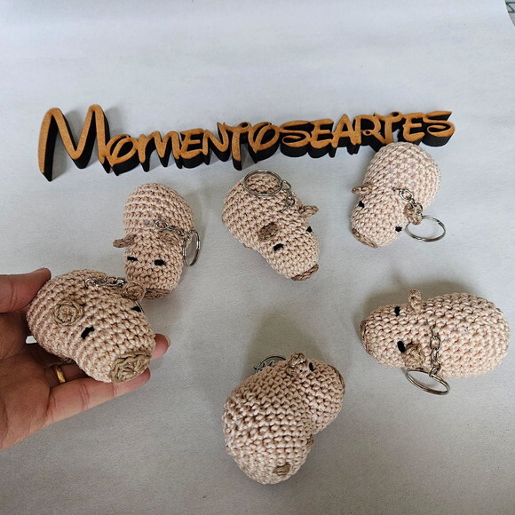 Lembrancinhas Capivara Amigurumi Chaveiro