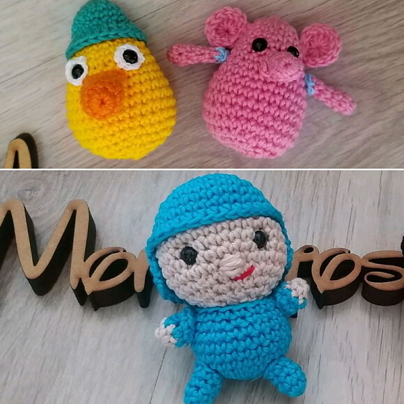 Lembrancinhas chaveirinhos pocoyo amigurumi UNITARIO