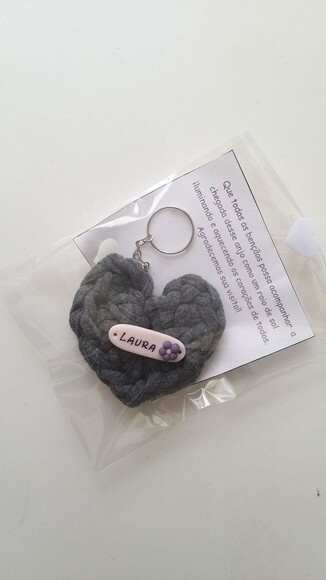 Lembrancinhas Chaveiros Coração Crochê Personalizado