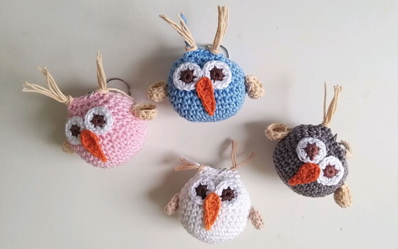 Lembrancinhas Corujinha Amigurumi Chaveirinho