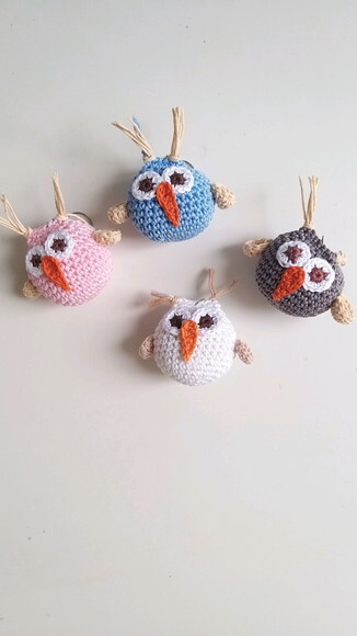 Lembrancinhas Corujinha Amigurumi Chaveirinho