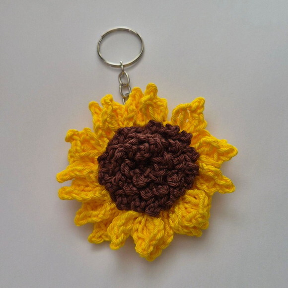 Lembrancinhas Girassol Amigurumi Chaveirinhos