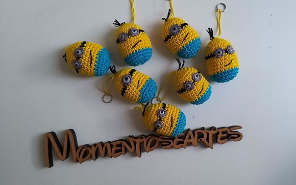 Lembrancinhas minion amigurumi chaveiro