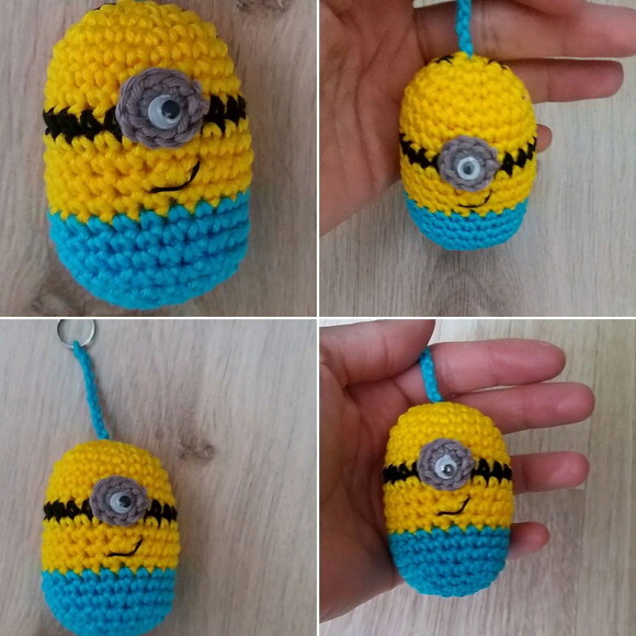 Lembrancinhas minion amigurumi chaveiro