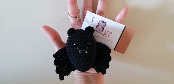 Lembrancinhas morcego amigurumi chaveiro