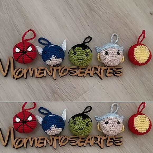 Lembrancinhas os herois amigurumi chaveiro