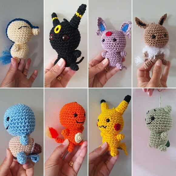 Lembrancinhas Pokemon Amigurumi Chaveiro