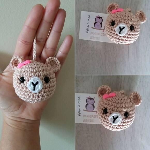 Lembrancinhas Ursinha Amigurumi Chaveiro