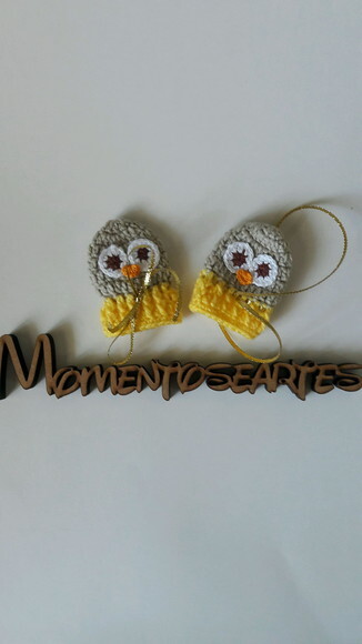Luvas de Crochê para bebês corujinha