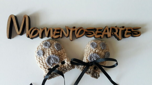 Luvas de Crochê para bebês patinhas de animais