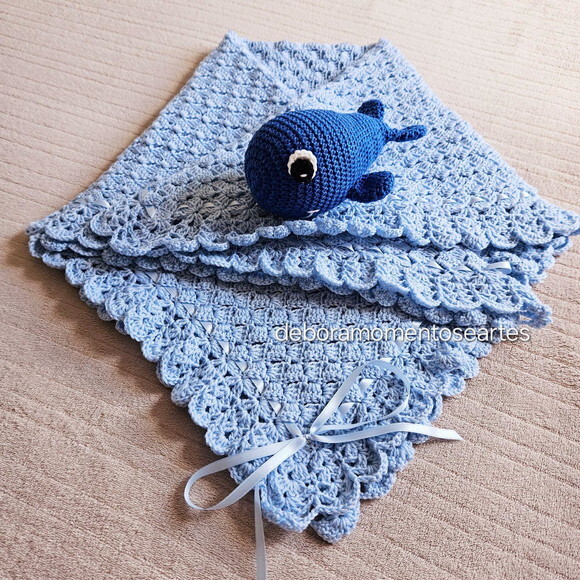 Manta para Bebê de Crochê e Amigurumi