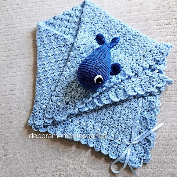 Manta para Bebê de Crochê e Amigurumi