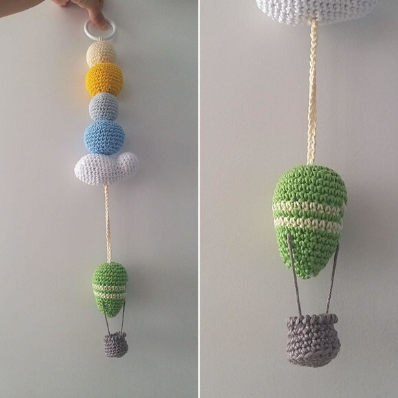 Pingente para berço de crochê tema balão