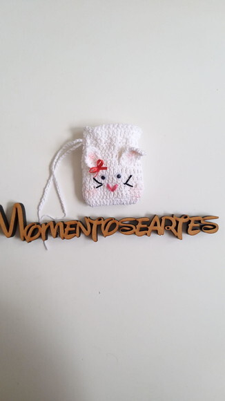 Sacolinha de croche lembrancinha porta bombons