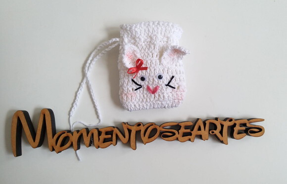 Sacolinha de croche lembrancinha porta bombons