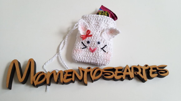 Sacolinha de croche lembrancinha porta bombons