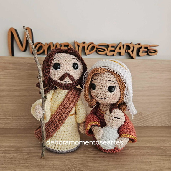 Sagrada Família Amigurumi -presépio Natal
