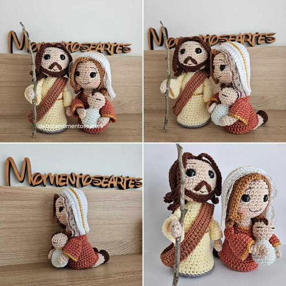 Sagrada Família Amigurumi -presépio Natal